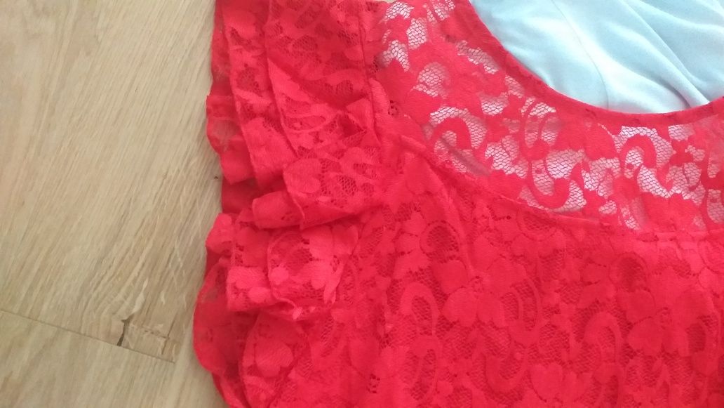 Nowa sukienka czerwona koronkowa r. 46  XXXL