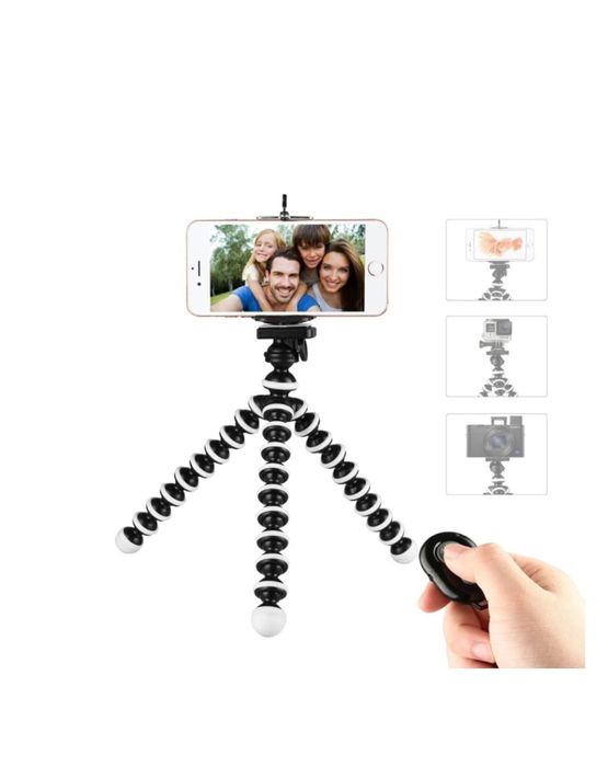 Гнучкий штатив восьминіг для телефону з дистанційним пультом Bluetooth
