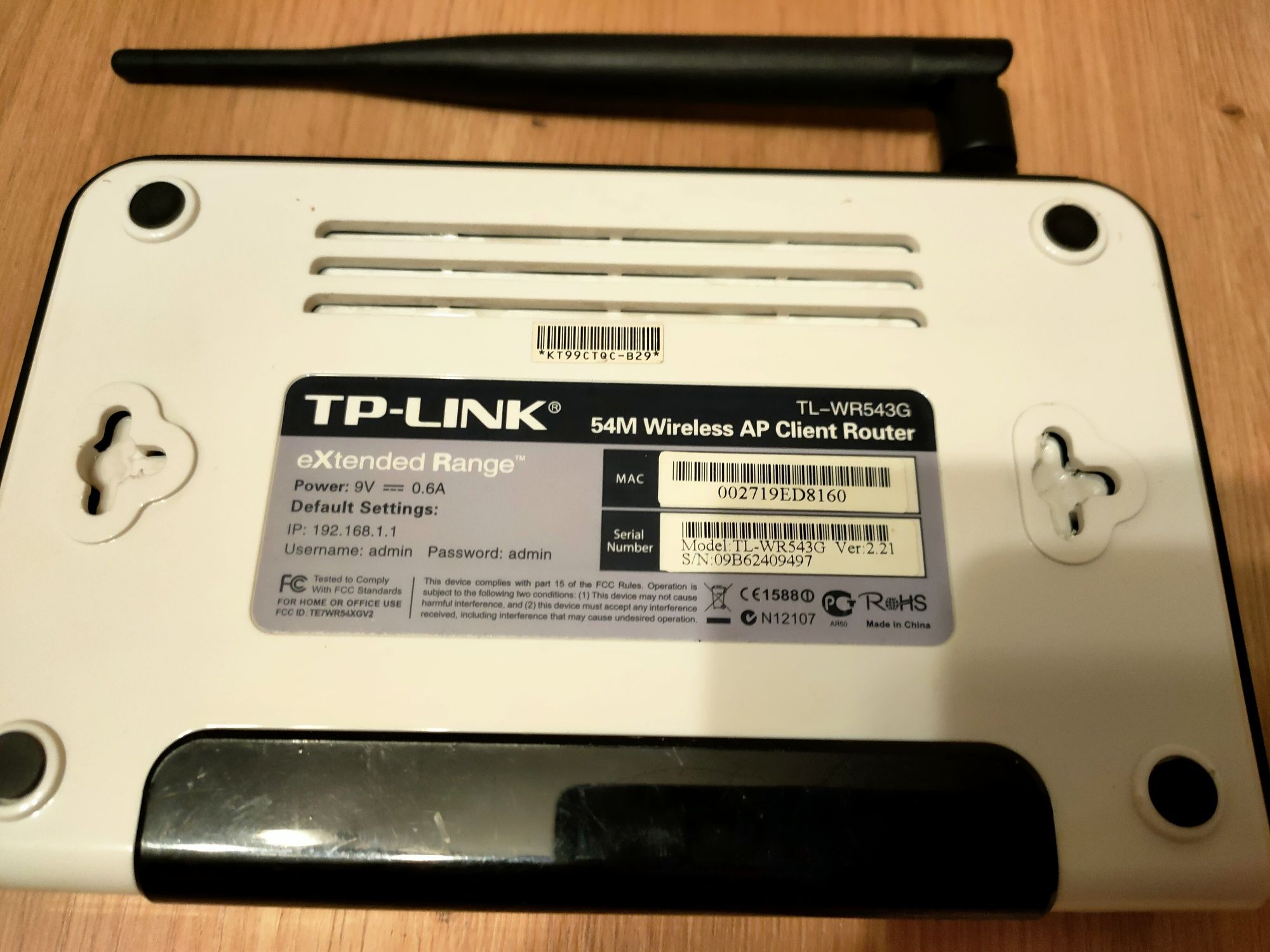 Ruter TP Link WR 543 g