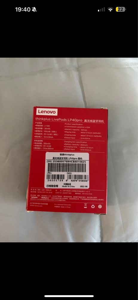Auriculares sem fio Lenovo