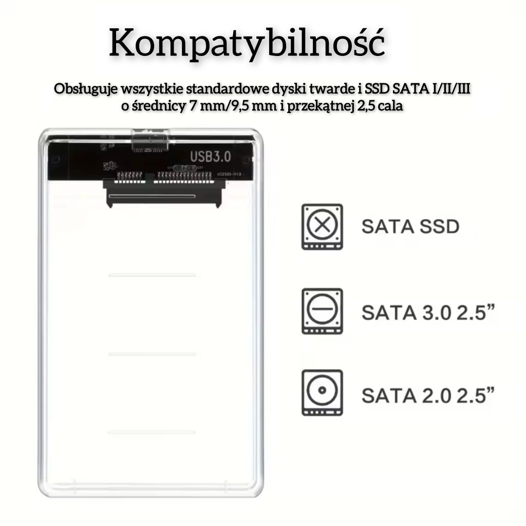Kieszeń obudowa dysku HDD / SSD 2.5" USB micro-b