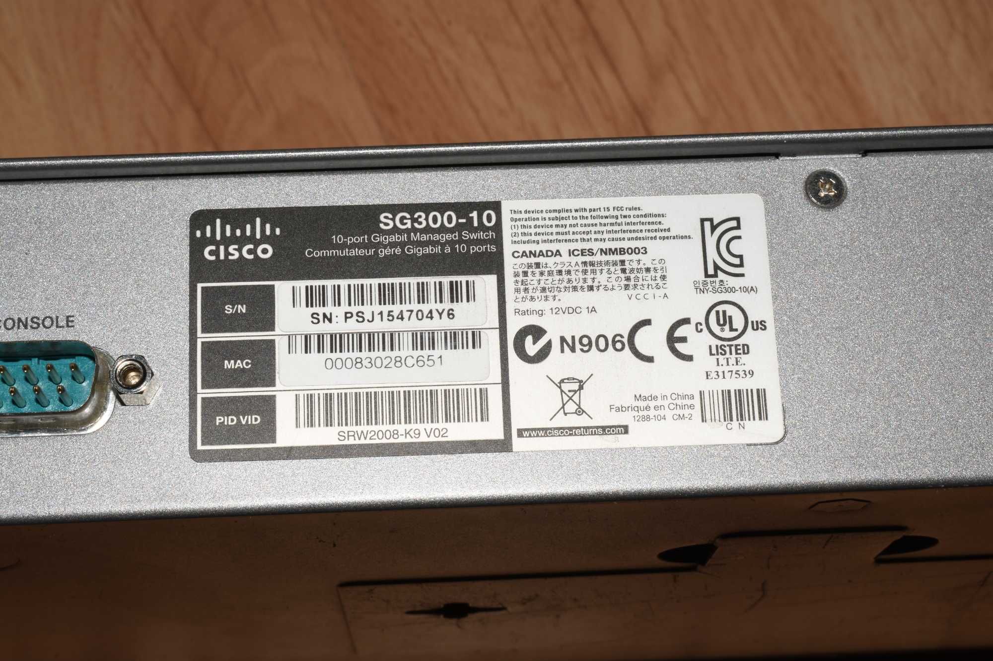 Switch Cisco SG300-10MPP-K9-EU