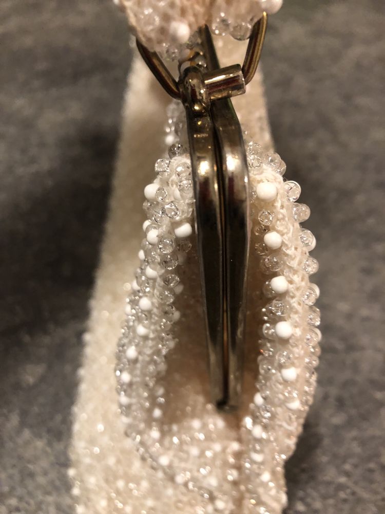 Mala de mão com perolas Vintage, bolsa interior