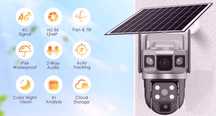 Câmera solar PTZ pode ter SIM 4G (p/ locais isolados) 6K-12MP. NOVA