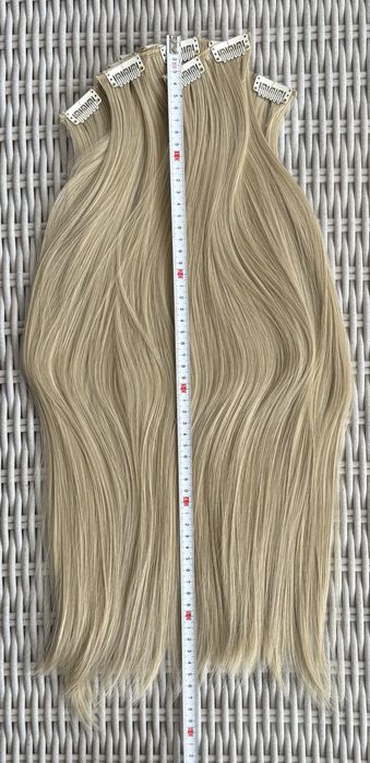 Naturalny blond ( zimny odcień ) włosy doczepiane clii in