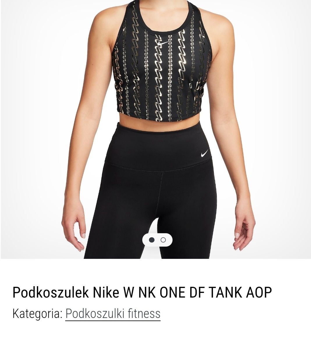 Czarna złota krótka koszulka sportowa Nike nowa dri-fit fitness oddych