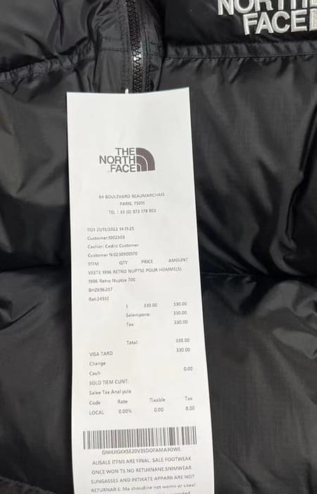 The North Face Down Jacket 1996 Retro 700 Nuptse Coat Size M