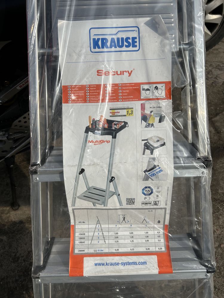 KRAUSE Secury drabina z systemem MultiGrip 4 stopnie