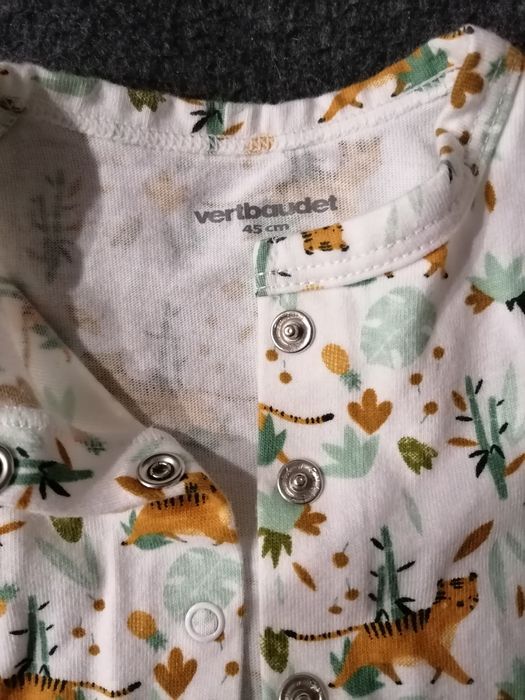 Body Pijama Algodão Bebé Prematuro Vertbaudet