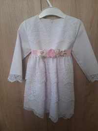 Biała sukienka do chrztu rozmiar 86-92