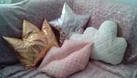 Poduszka dekoracyjna glamour DUŻA srebrna złota różowa biała