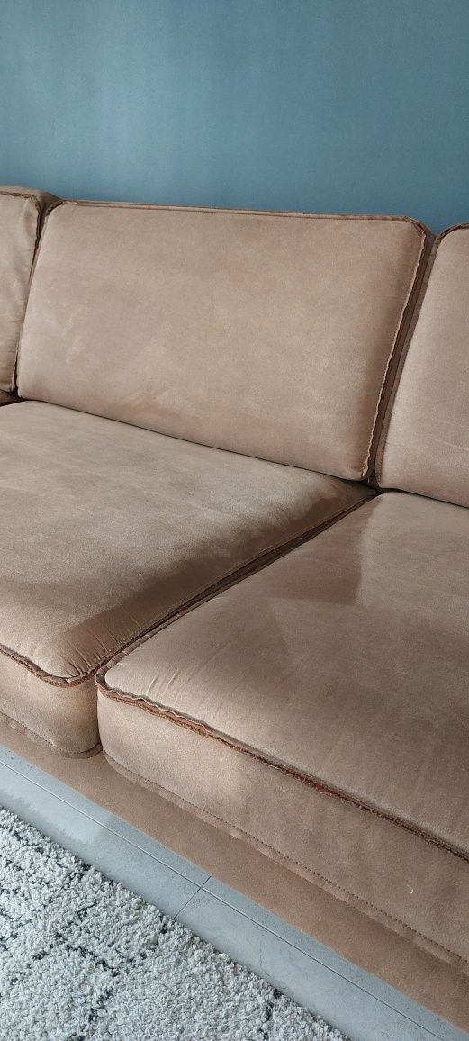 Koniakowa sofa Kanapa brązowa z imitacji skóry