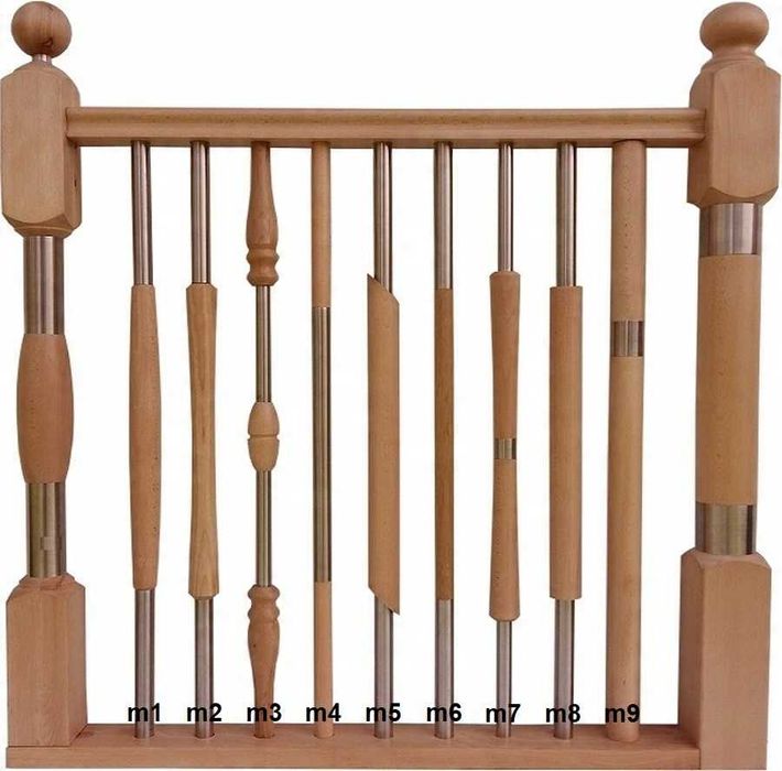 TRALKI Bukowe + Metal - Nierdzewka INOX - PRODUCENT