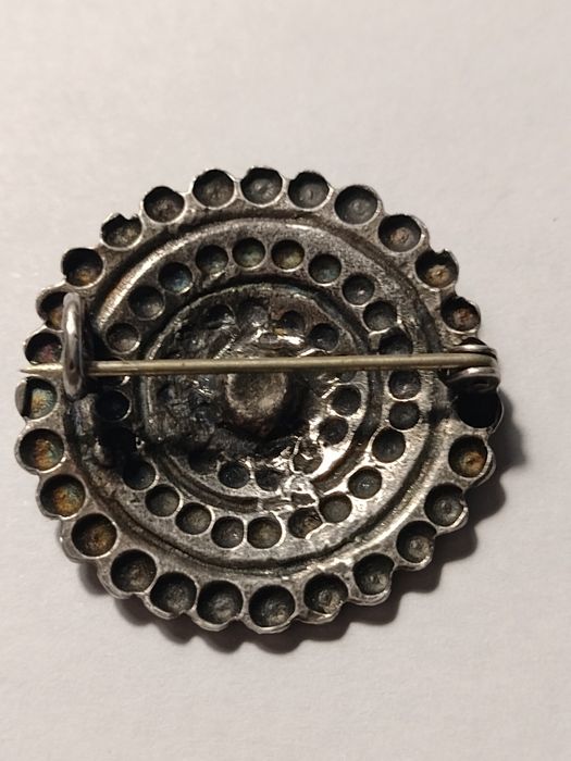 Srebrna broszka VINTAGE lata 60