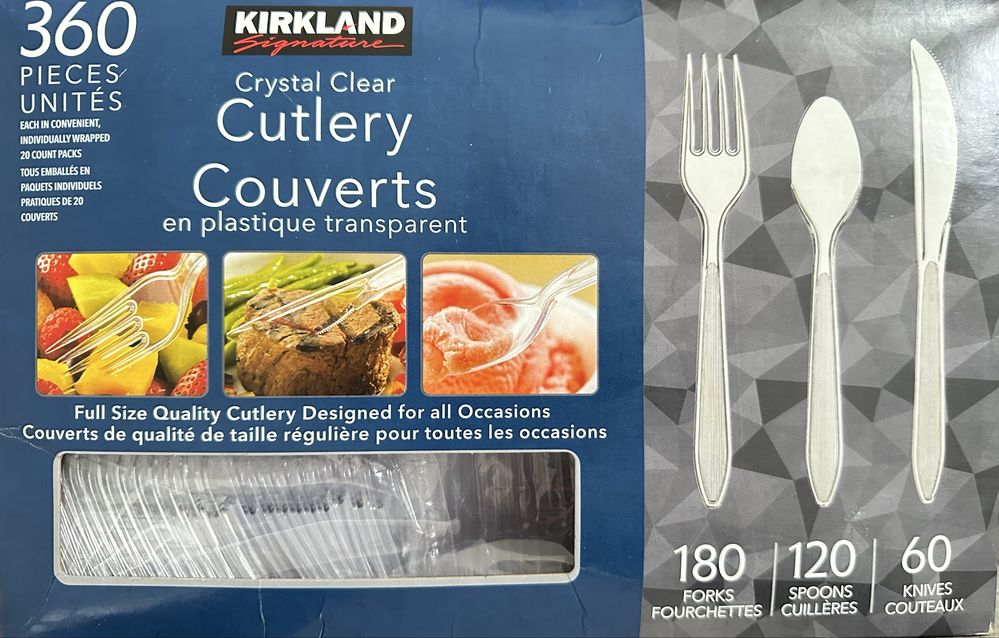 Набір преміальних одноразових столових приборів   Kirkland S (USA)