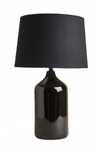 ZARA HOME czarna lampa z ceramiczną podstawą