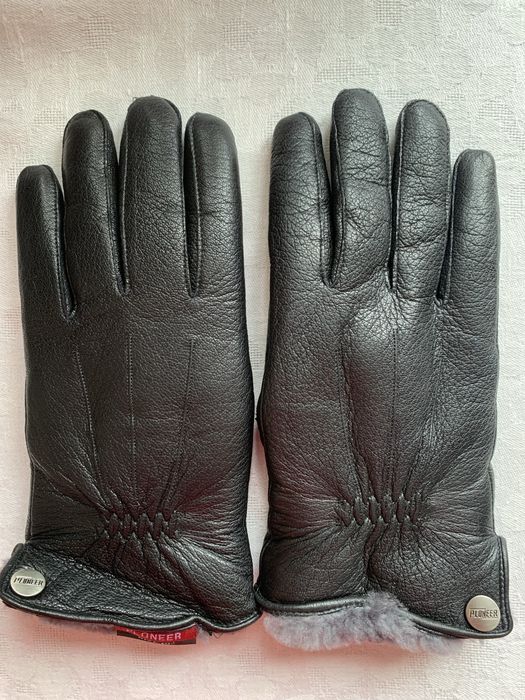 Рукавиці(перчатки)чоловічи шкіряні на хутрі