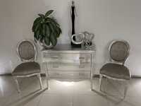 Krzesło stylowe srebrne zadbane Okazja