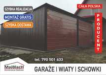 Garaż Blaszany CIEMNY BRĄZ -2xBrama - TANIE Garaże Blaszane -Maj-Blach