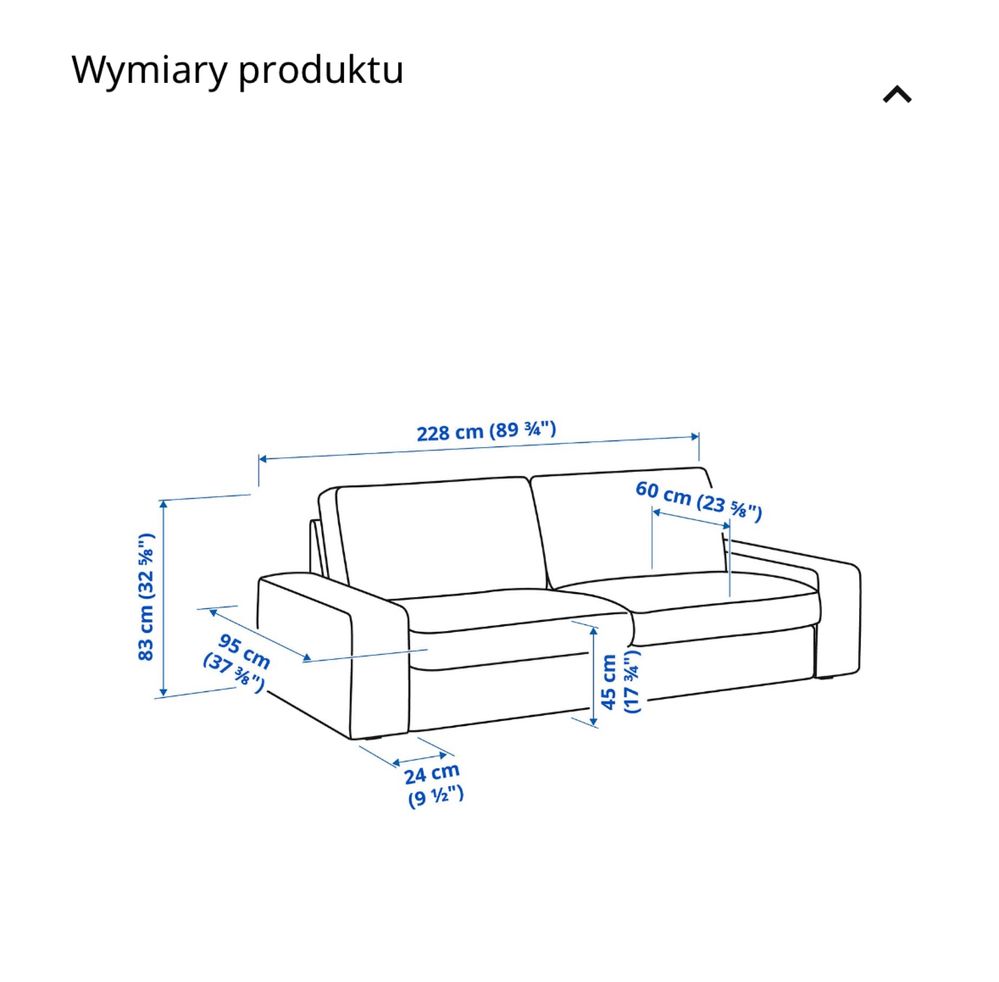 Sofa IKEA  KIWIK + podnozek/puf ze schowkiem/