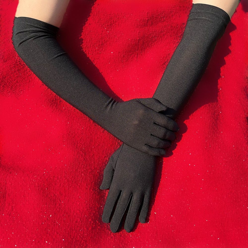 Чорні червоні рожеві білі рукавички, стрейчеві рукавички непрозорі