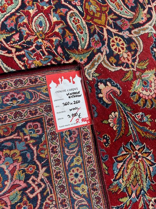 Vintage Dywan Perski R.Tkany Kaszmirowy Iran Keshan 360x260 gal.16 tyś