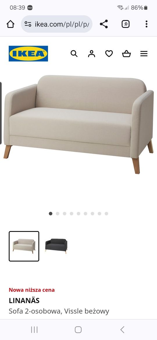 Ikea Linanas sofa kanapa