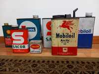 Conjunto latas antigas Sacor Shell Mobil Cidol