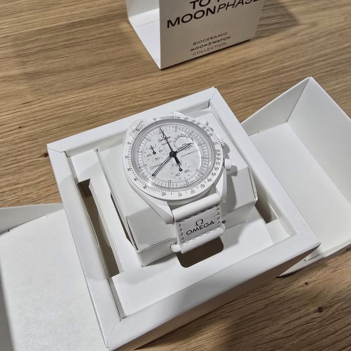 *NOVO* Omega x Swatch Mission to the Moonphase Full Moon Branco (42mm)