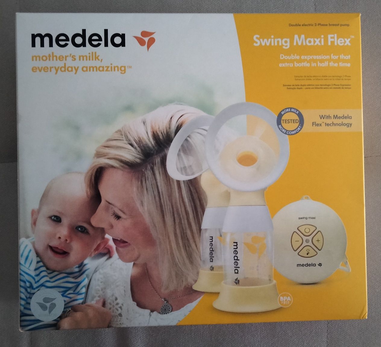 Extrator duplo leite materno - Bomba elétrica Medela Swing Maxi Flexi