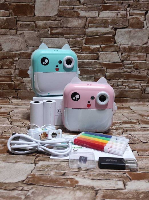 Дитячий фотоапарат Q5 / Миттєвий друк + принтер / Карта пам'яті 32Гб