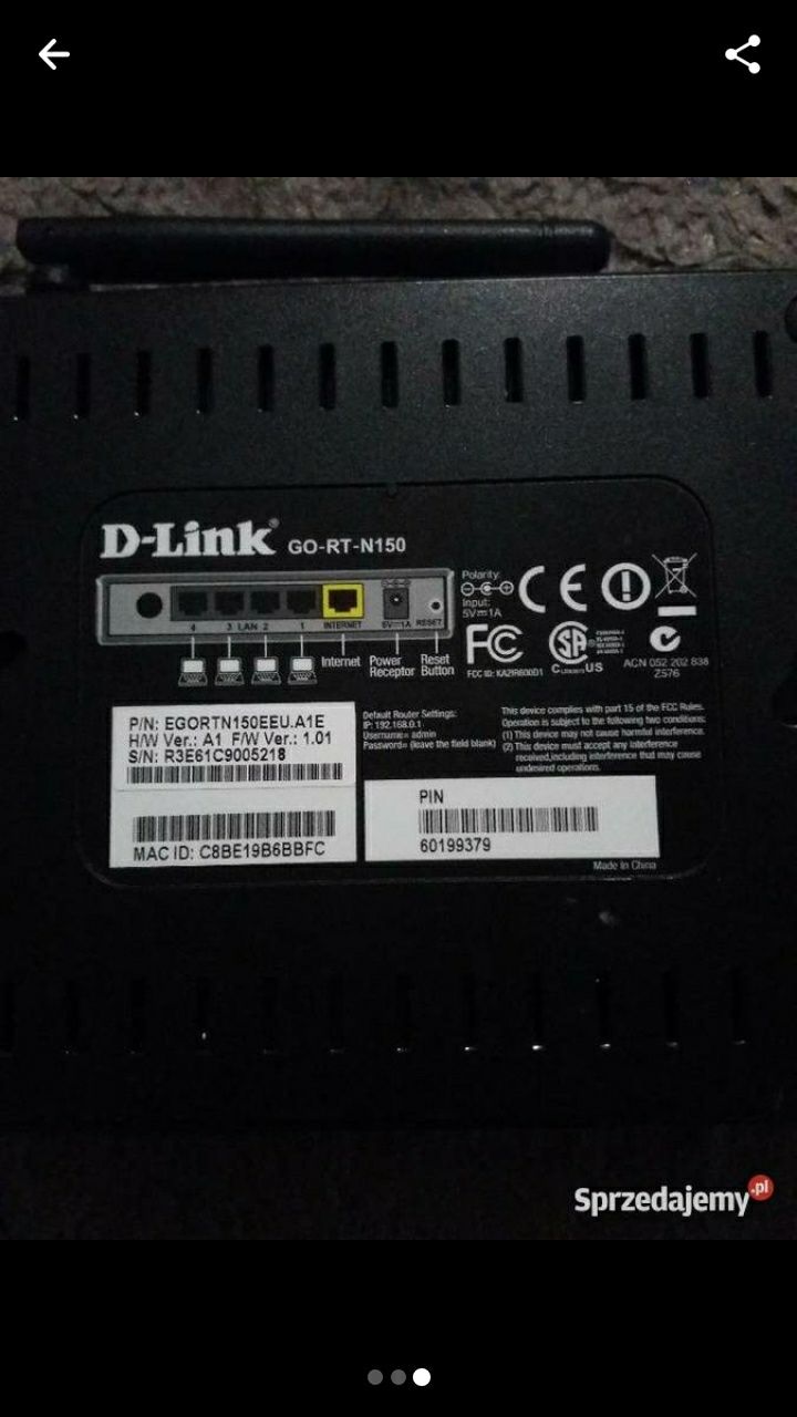 Router Wi-Fi D-LINK GO-RT-N150