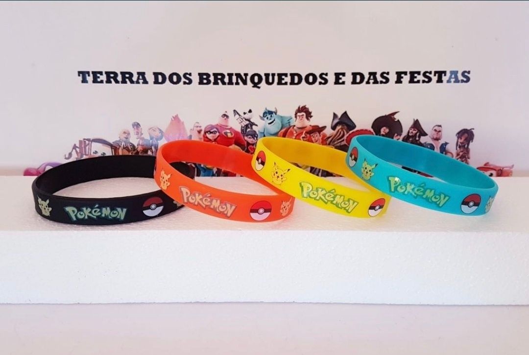 10 pcs Brindes de Festa Pulseiras Pokémon (Portes Incluídos)