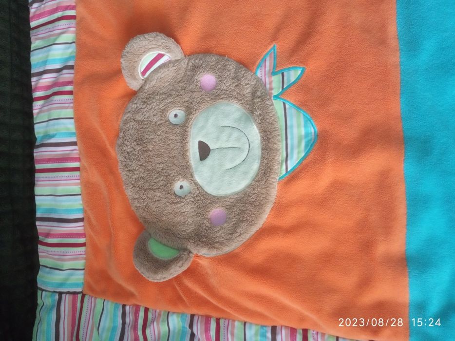 М'який теплий розвиваючий килимок з великим ведмедиком і