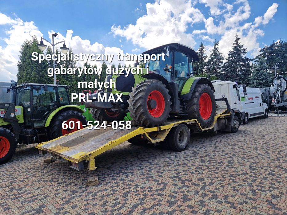 Przewóz maszyn transport traktora koparki laweta niskopodwozie