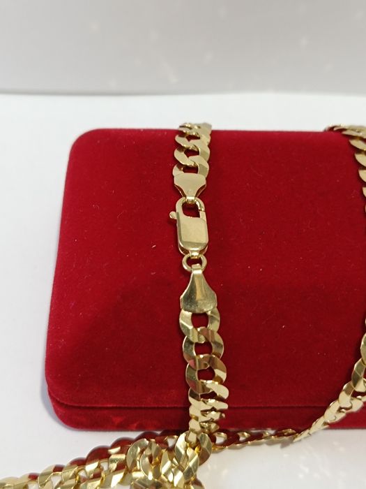 Złoty łańcuszek splot Pancerka dł.55cm, złoto próby 585