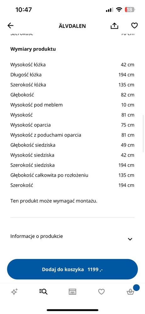 Sofa trzyosobowa Ikea  bdb