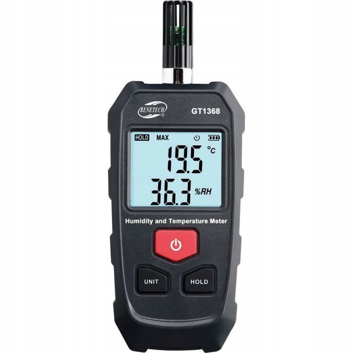 Termohigrometr Wilgotnościomierz Miernik Wilgotności Temperatury LCD