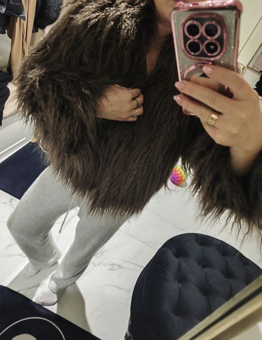 Lama futro czekolada super model rozmiar uniwersalny