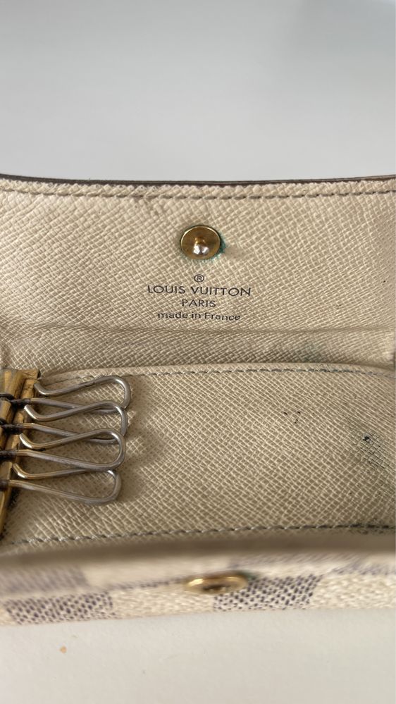 Etui Louis Vuitton Key Holder Damier Azur Canvas