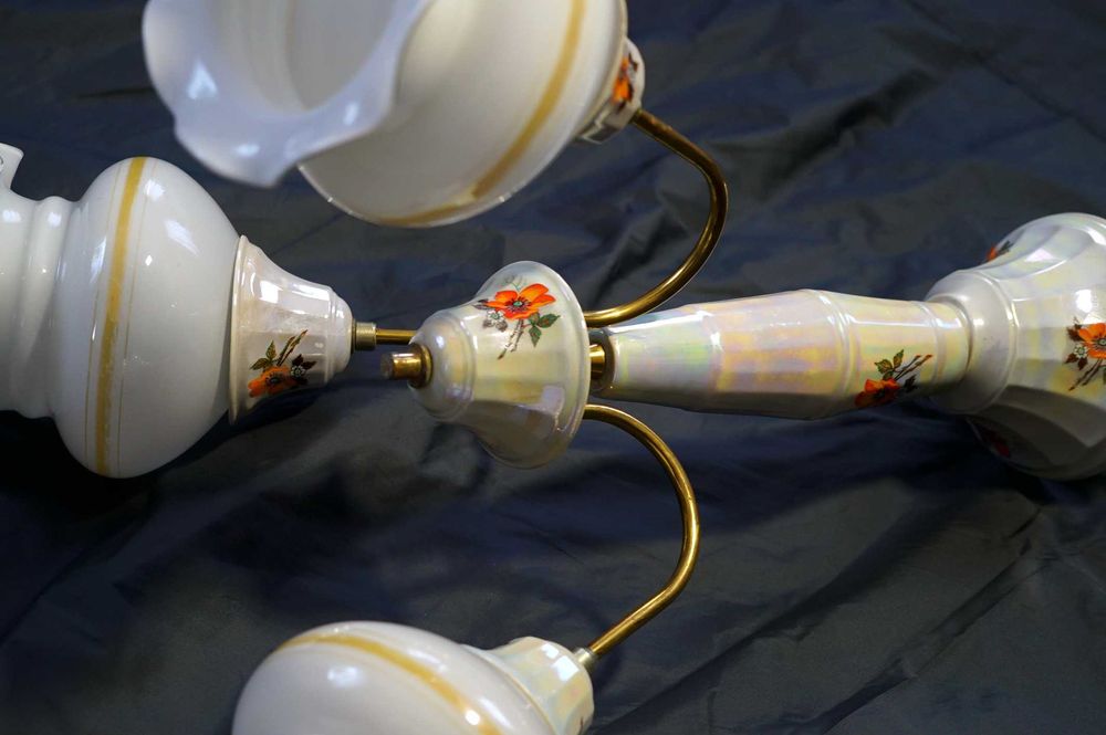 люстра керамика без повреждений комплект полный. 60 годы