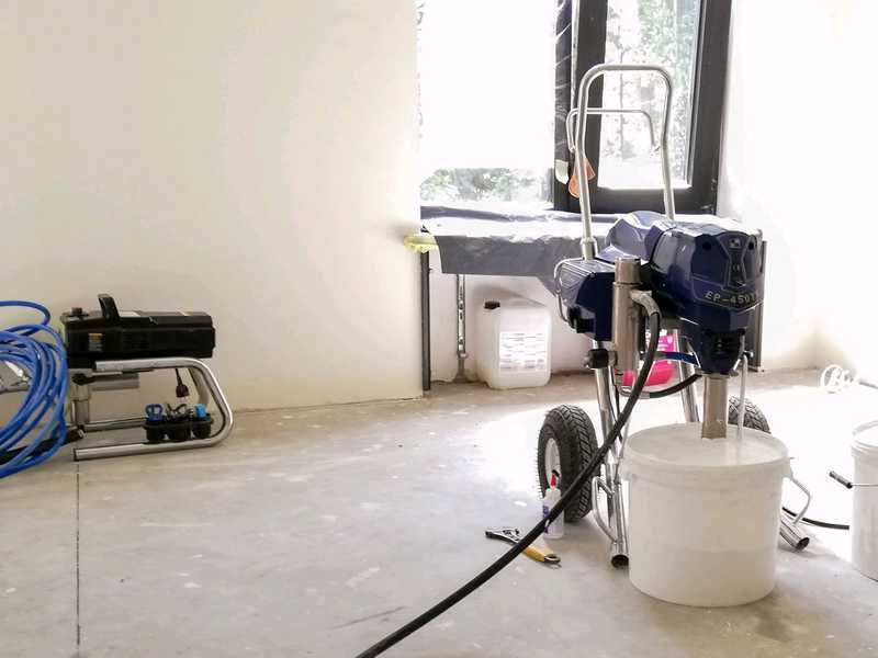 Покраска стен потолков шпаклевка Механизированная побелка