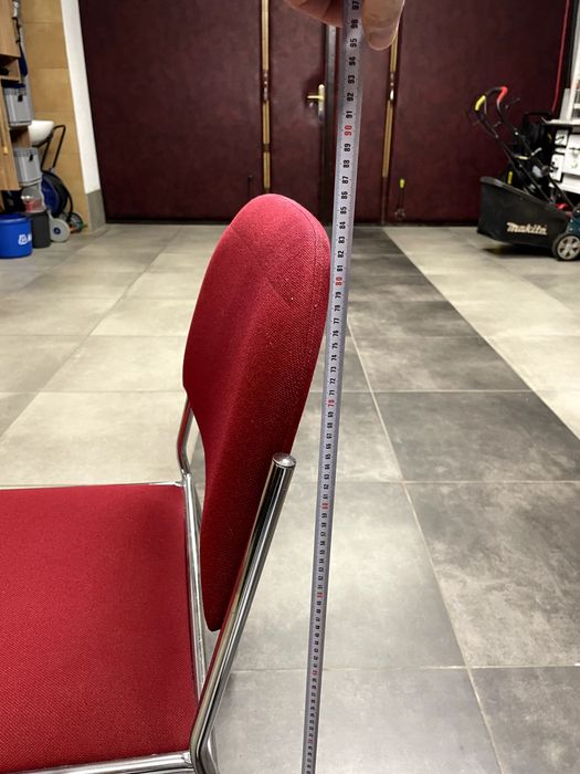 Krzesło konferencyjne chromowane bordowe