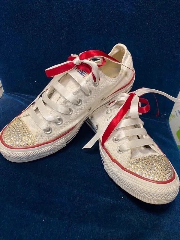 Converse All star trampki sneakers białe cyrkonie 37,5 38 Chuck taylor