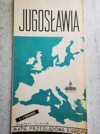 Jugosławia mapa 1965 wydanie polskie