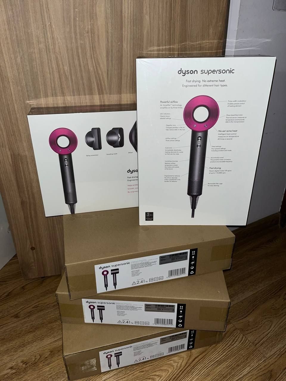 Фен Dyson Supersonic HD03 (фуксія) Рожевий 4 насадки!  Оригінал!