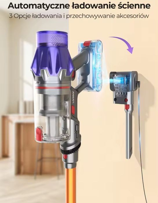 Odkurzacz bezprzewodowy Laresar V7 – 500W / 50 000 Pa – Nowy