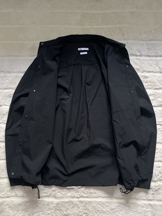 ZARA (M) Overshirt Polo Black Nylon мужской овершот рубашка поло ориги