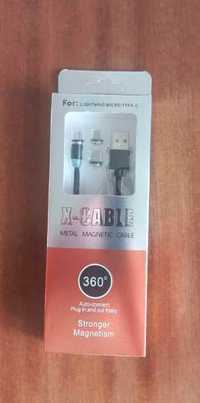 X-Cable kabel magnetyczny 3w1: lightning, micro, type-C