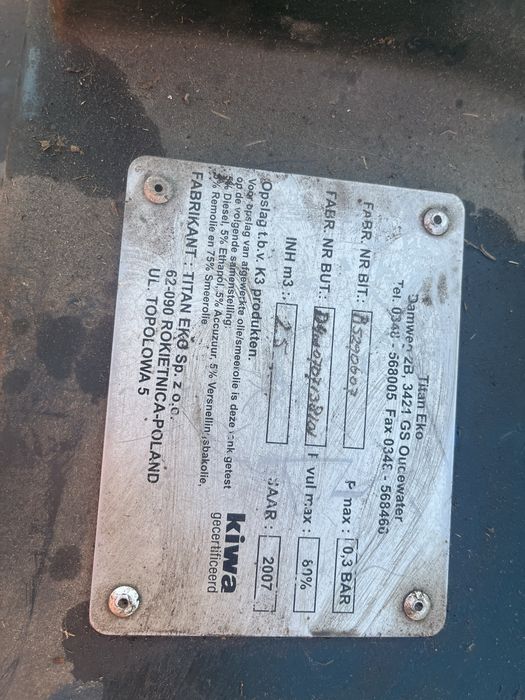 Zbiornik na paliwo 2500 l